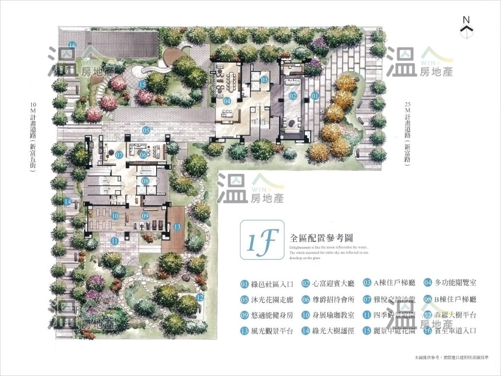 【坤悅心富郁 1F 全區配置參考圖】