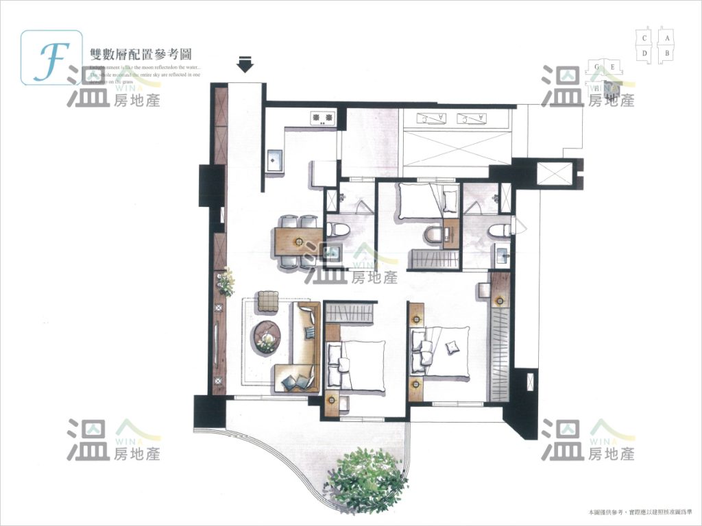 【坤悅心富郁 雙數層配置參考圖】  