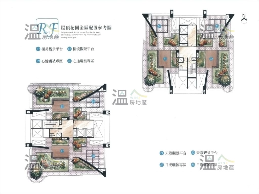 【坤悅心富郁 屋頂花園全區配置參考圖】  