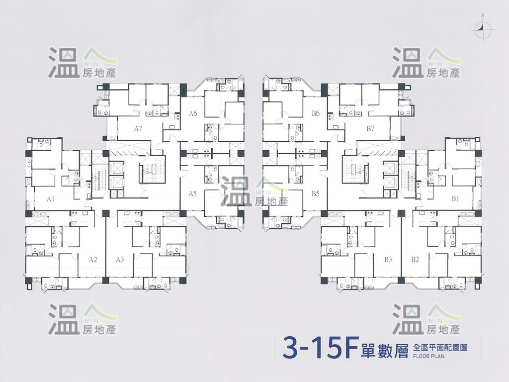 【櫻花恰恰好 3~15F 全區平面圖】   