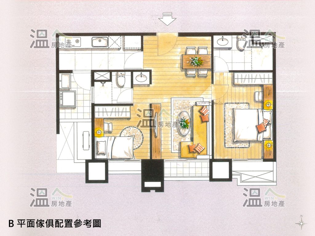 【登陽春賞 B 平面傢俱配置參考圖】