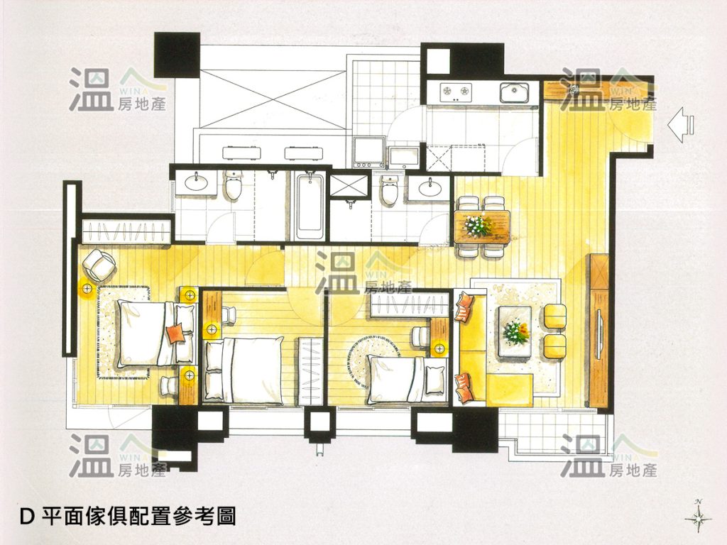 【登陽春賞 D 平面傢俱配置參考圖】