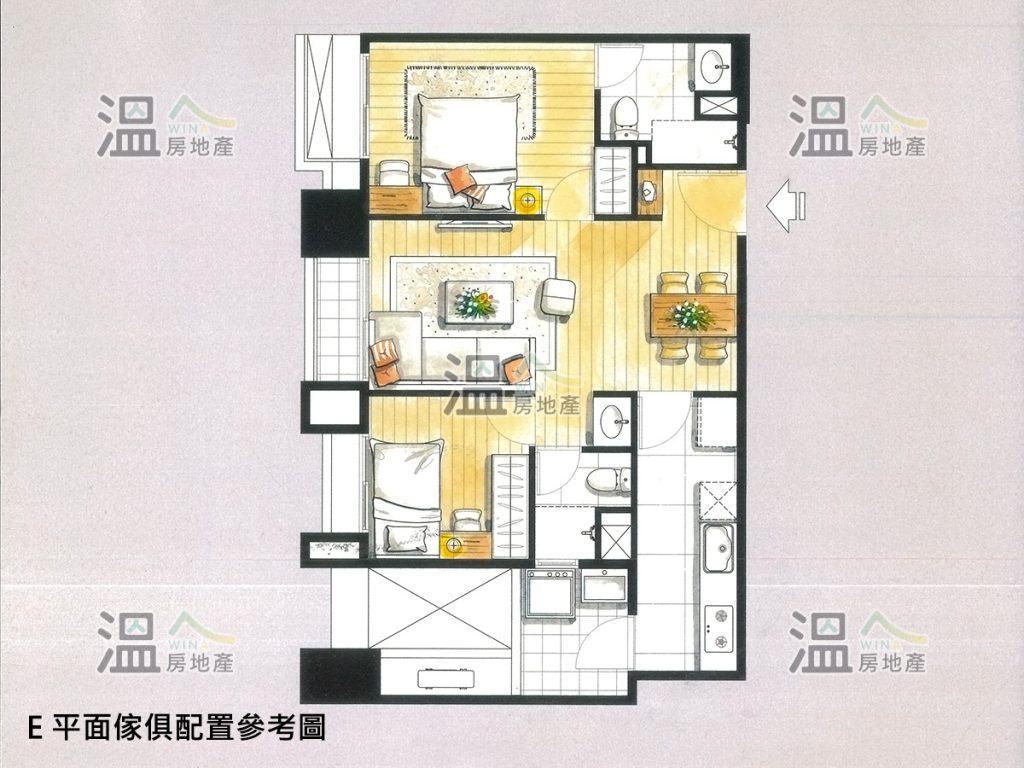 【登陽春賞 E 平面傢俱配置參考圖】