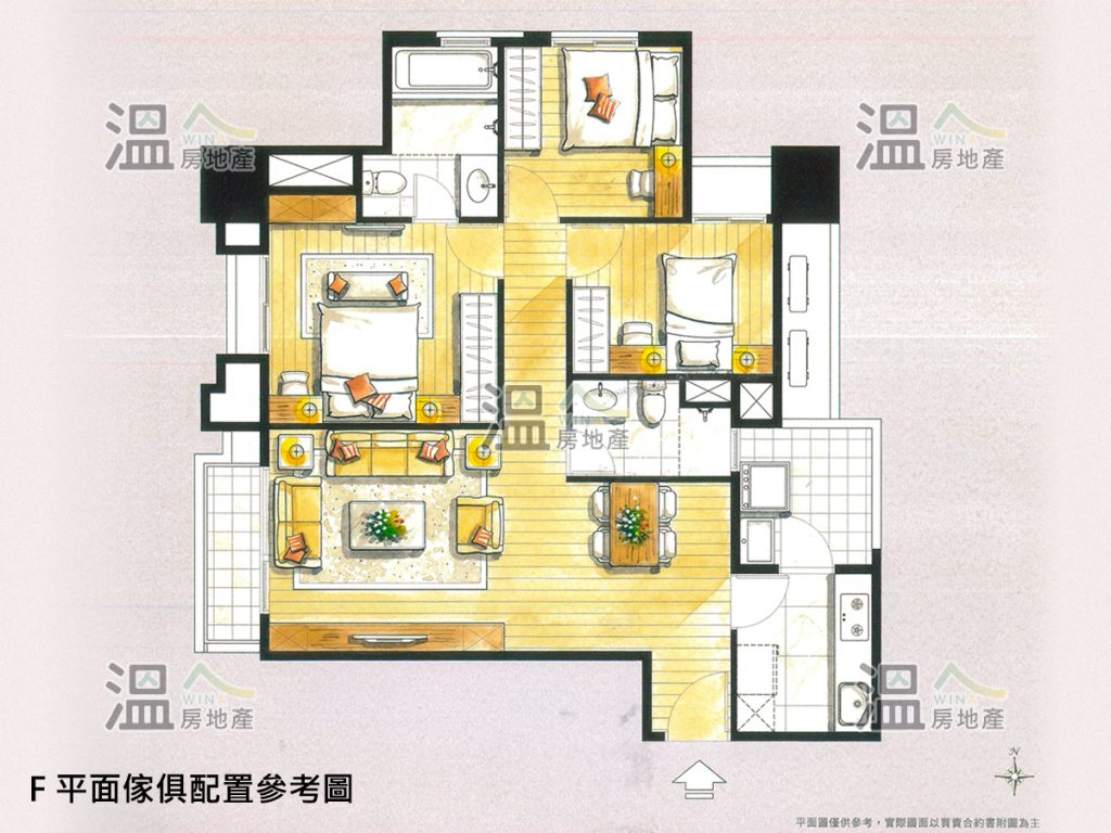 【登陽春賞 F 平面傢俱配置參考圖】