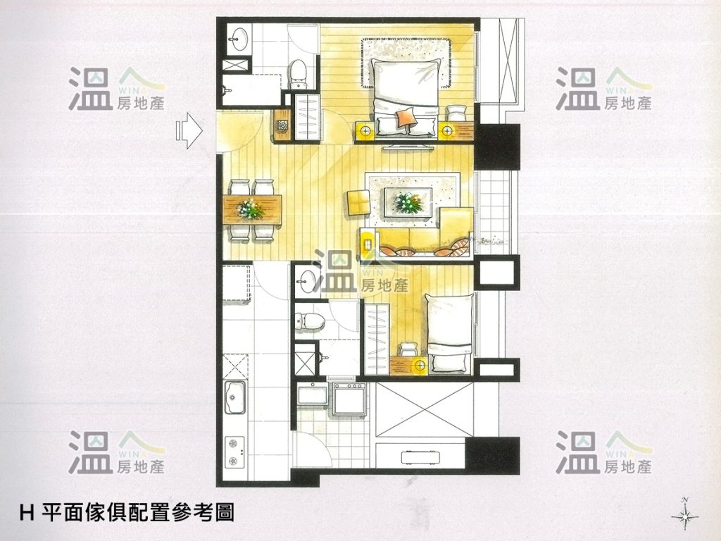 【登陽春賞 H 平面傢俱配置參考圖】