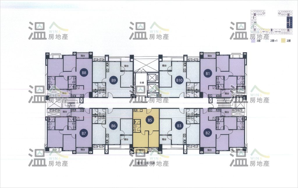 【達麗創世紀 B棟平面配置參考示意圖】