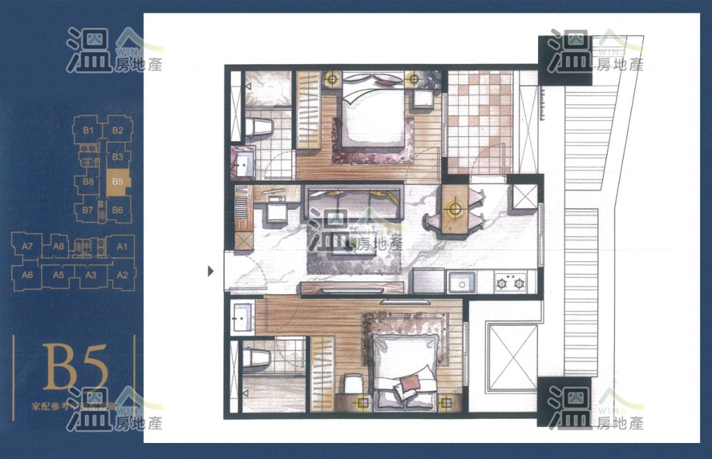 【富宇峰景 B5家配參考平面配置圖】