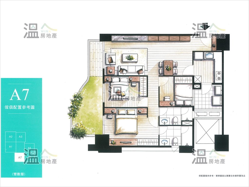 【登陽釀時光 A7傢俱配置參考圖】