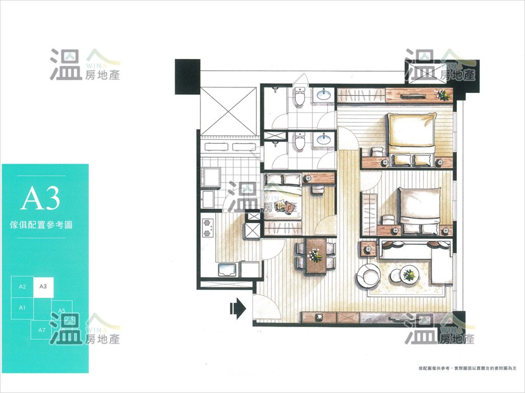 【登陽釀時光 A3傢俱配置參考圖】